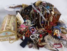 A collection of costume jewellery including necklaces, bangles etc