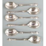 George V set of six hallmarked silver apostle spoons, Sheffield 1922 maker Atkin Brothers, weight