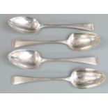 Set of four Peter, Ann & William Bateman hallmarked silver table spoons, London 1803, length