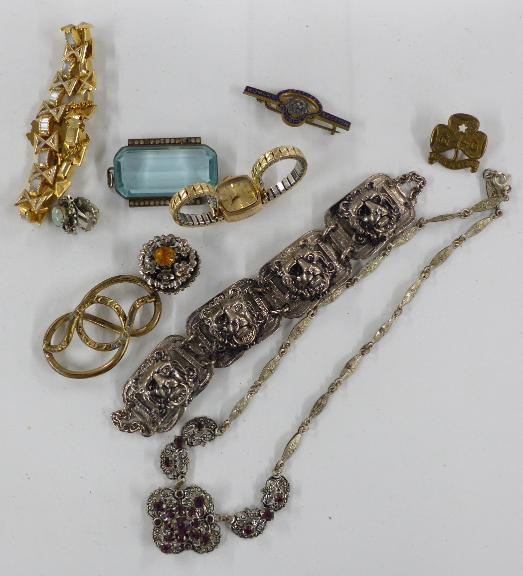 A collection of costume jewellery including Charles Horner Art Nouveau brooch, Victorian brooches, - Image 4 of 4