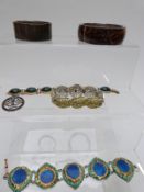 A collection of costume jewellery including necklaces, brooches, silver plate etc