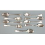 Edward VII set of six hallmarked silver tea or coffee spoons, Britannia standard London 1904 maker