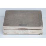 George VI hallmarked silver cigarette case engraved to front with military interest presentation