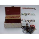 A collection of jewellery including earrings, opals, Charles Horner enamel pendant, gold earrings
