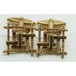 A pair of 9ct gold cufflinks, 8.6g