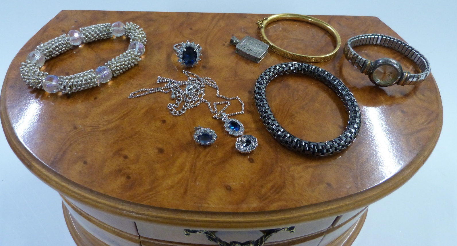 A collection of costume jewellery including a quantity of silver rings, one set with Blue John, - Image 6 of 7