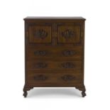 A Chinese Export teak cabinet, 20th century
