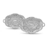 A pair of Victorian silver two-handled trays, Adie & Lovekin Ltd, Birmingham, 1891