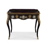 A French ebonised, gilt-metal mounted and marble-topped jardinière, 19th century