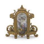 A French porcelain and gilt-metal mounted mantel clock, circa 1870