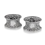 A pair of Irish silver dish rings, Edmund Johnson, Dublin, 1894