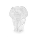 A Royal Krona Swedish frosted lead crystal figure of an elephant, modern