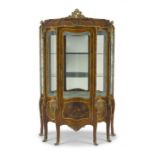 A French kingwood, Vernis Martin gilt-metal mounted vitrine cabinet, late 19th century