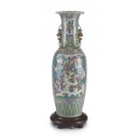 A large Canton famille-rose vase, Qing dynasty, late 19th century