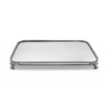 A Victorian silver-plated mirror plateau