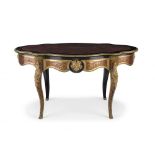 A Napoleon III boulle, tortoiseshell and gilt-metal-mounted centre table