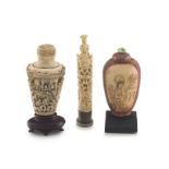 A Chinese ivory snuff bottle, Qing Dynasty, 19th century