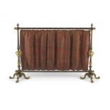 A Victorian steel and gilt fire screen