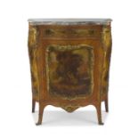 A Louis XV style gilt-metal mounted kingwood and  Vernis Martin meuble d'appuis, late 19th/early 20