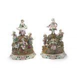 A pair of Meissen figural groups, late 19th century