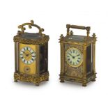 A French brass cloisonné carriage clock, circa 1850