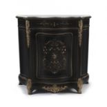 A French ebonised, ormolu-mounted, ivory and mother-of-pearl inlaid cabinet, 19th century