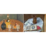 South African School 20th Century; Still Life with Books, a Bowl and a Jug