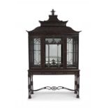 A 'Chinese Chippendale' style mahogany display cabinet, early 20th century