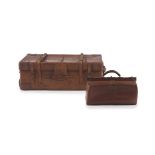 A leather suitcase