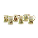 Six Crown Devon Fielding's musical tankards, 20th century