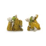 A pair of Royal Worcester 'chinoiserie' juglers, 1882