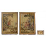 Two Louis XV style woven tapestries, probably Belgian