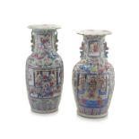 Two Chinese famille-rose vases, Qing Dynasty, 19th century