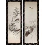 A pair of Chinese silk panels