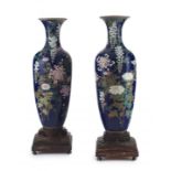 A pair of large Japanese cloisonné vases, Meiji period, 1868-1912