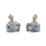 A pair of German nodding 'pagoda' figures, after the Meissen original, late 19th century