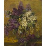 French School 20th Century; Lilac in a Vase