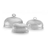 Three late Victorian silver-plated domes