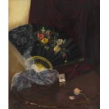 Vernon Spencelayh; Still Life with Fan and Flowers