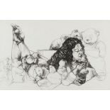 Diane Victor; Reclining Woman with Teddy Bears