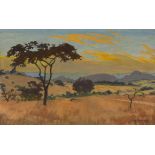 Erich Mayer; Landscape with Foreground Tree