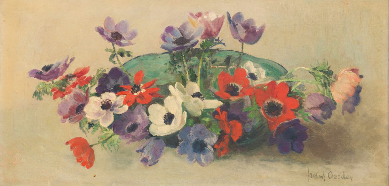 Frans Oerder; Still Life with Bowl of Anemones