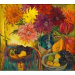 Irma Stern; Still Life with Fruit and Dahlias