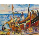 Irma Stern; Fishing Boats on the Beach