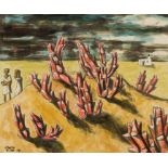 Peter Clarke; Landscape with Red Succulents