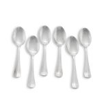 A set of six George VI silver 'Hanoverian' pattern teaspoons, Viners Ltd (Emile Viner), Sheffield, 1