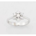 Diamond and 9ct white gold cluster ring