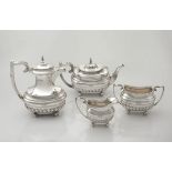 A George V assembled silver tea service, Walker & Hall, Sheffield, 1928-1929