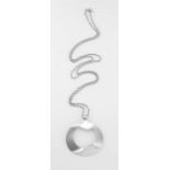 Georg Jensen silver pendant, No.121 and chain, Henning Koppel for Georg Jensen, post 1945, .925 ster