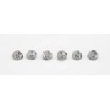 An Edward VII set of six silver buttons, James Deakin & Sons, Chester, 1902